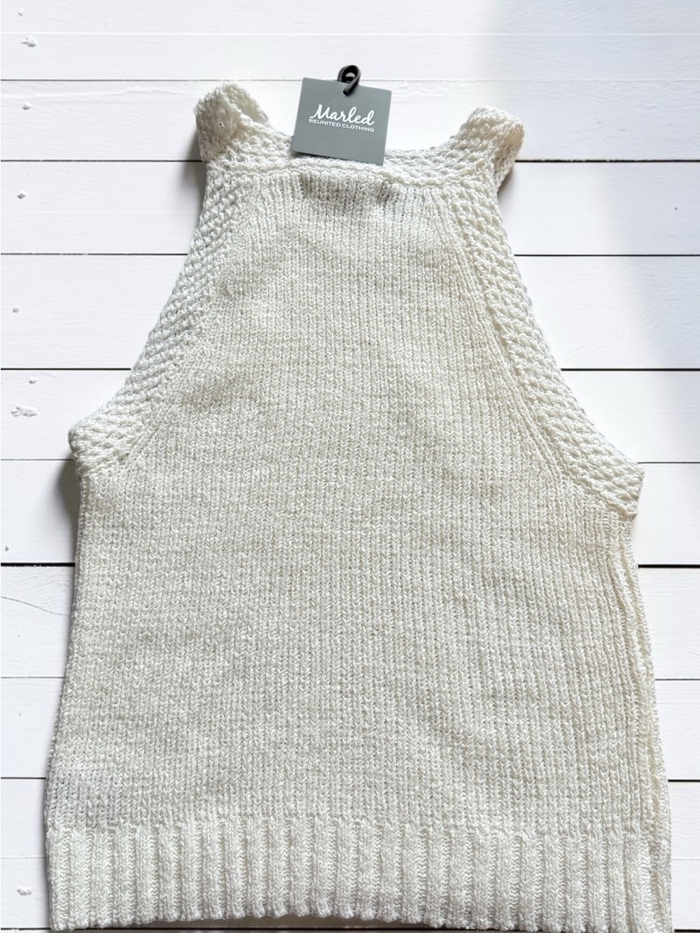Marled Cream Knit Racerback Tank - Picture 2 of 8